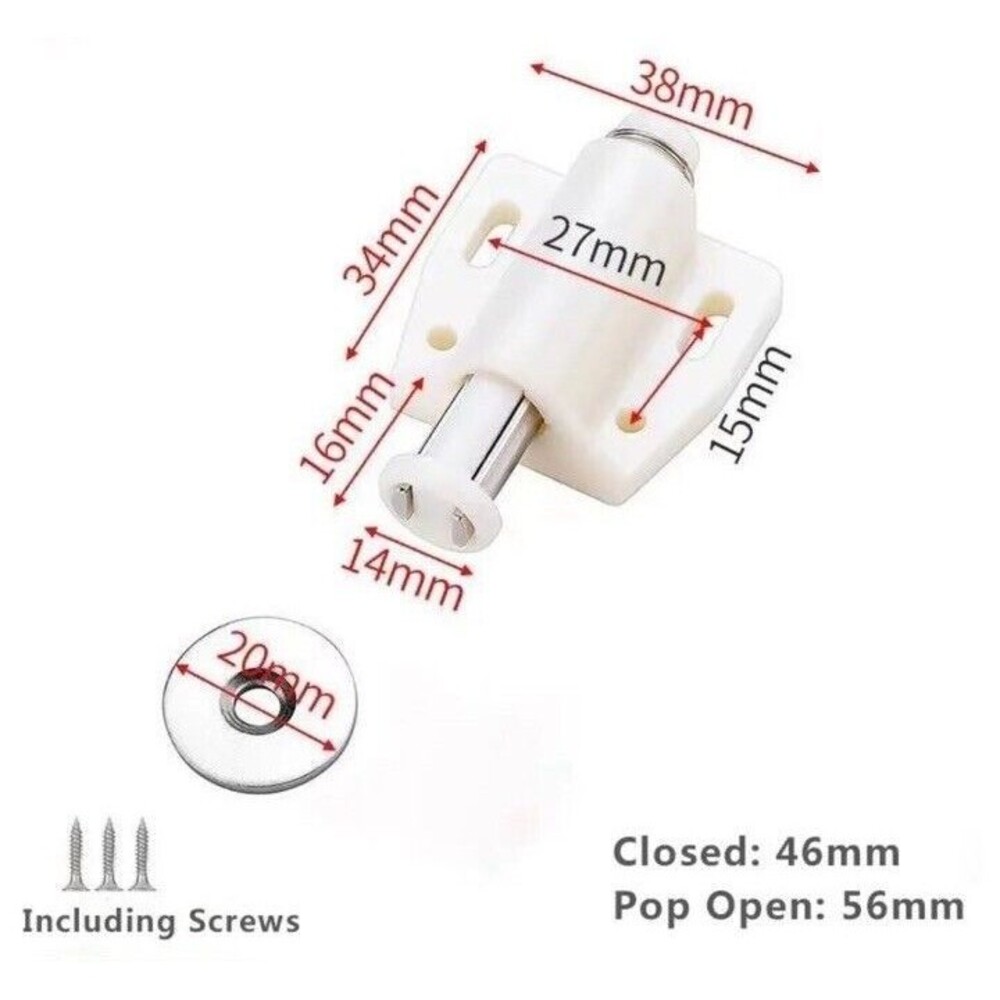 Magnetic Cabinet Furniture Hardware Door Touch Push To Open Latch Catch New